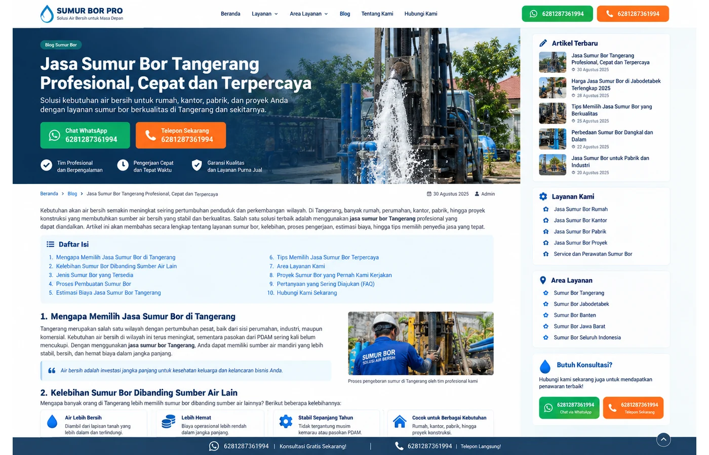 perawatan sumur bor perawatan