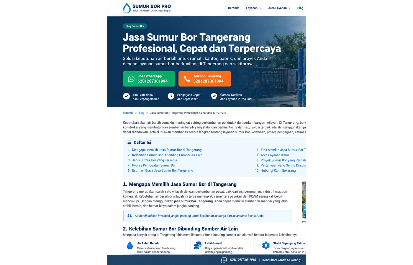 masalah sumur bor masalah